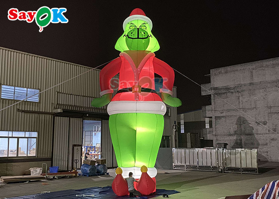 Διογκώσιμα Χριστούγεννα Santa μπαλονιών Inflable Grinch χαρακτηρών κινουμένων σχεδίων συνήθειας για τη διακόσμηση