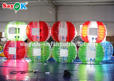 Παιχνίδι φουσκωτό κοστούμι 1,5m 0,8mm PVC φουσκωτό ποδόσφαιρο με φούσκα διαφανές / κόκκινο / πράσινο χρώμα