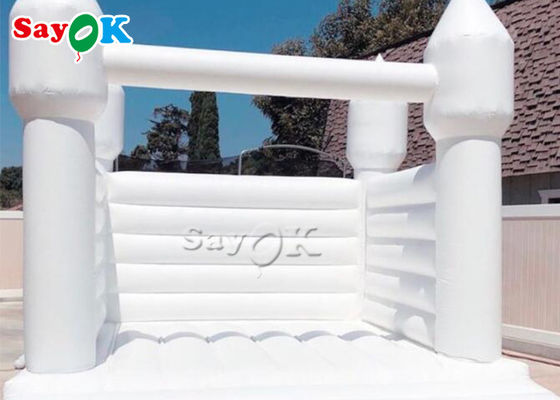 Ενήλικος οίκος γαμήλιας αναπήδησης PVC παιδιών καθαρός λευκός με τον ανεμιστήρα αέρα